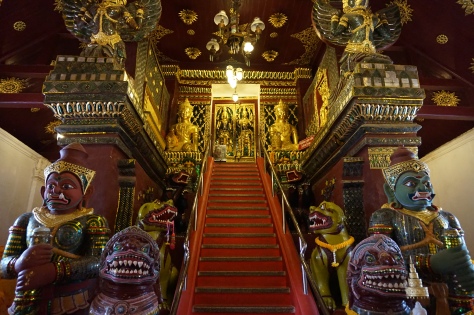 Some of the decorations inside of the temple