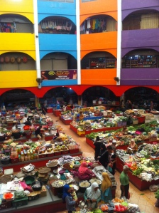The Central Bazaar in Kota Bahru- note the many closed shops in the upstairs region